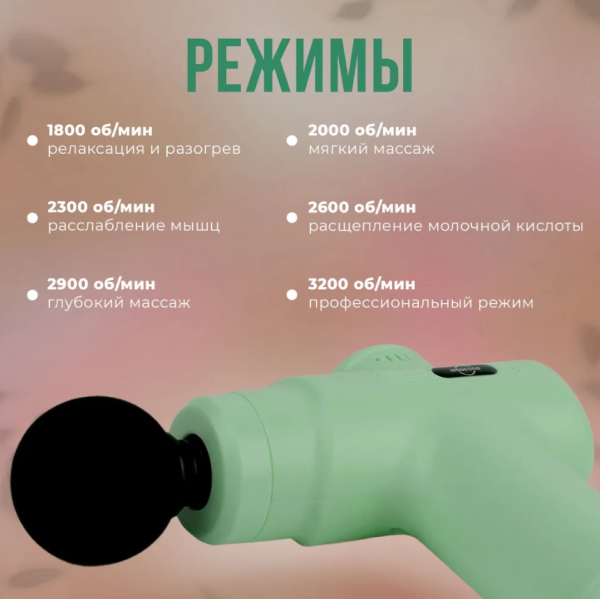 Компактный портативный массажер мышечный (массажный перкуссионный ударный пистолет) Massager YX-720S